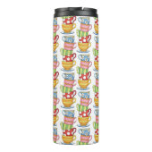 Stacked Teacups Teatime Illustration Thermosbeker (Achterkant)