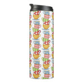 Stacked Teacups Teatime Illustration Thermosbeker (Geroteerd rechts)