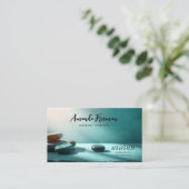 Stacked Zen Stones Massage Therapeut Visitekaartje (Staand voorkant)