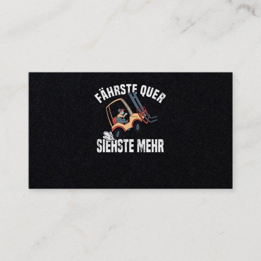 Stacker Driver Forklift Driver Operator Visitekaartje (Voorkant)