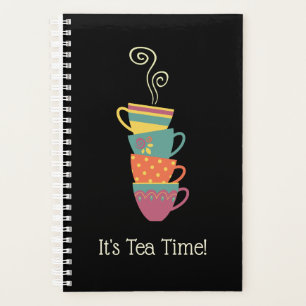 Stacket hot cups van thee of koffie, wintertijd planner