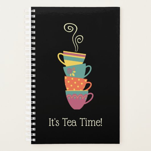 Stacket hot cups van thee of koffie, wintertijd planner (Voorkant)