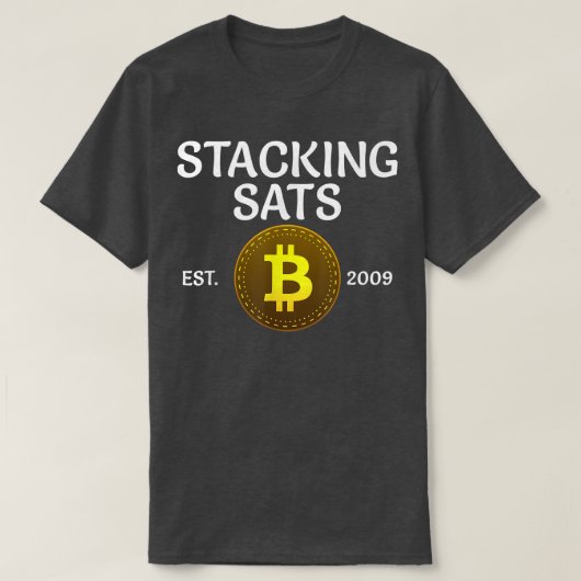 Stacking Sats Bitcoin Since 2009 Crypto Whale BTC T-shirt (Design voorkant)