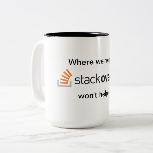 Stackoverflow-mok Tweekleurige Koffiemok (Voorkant links)