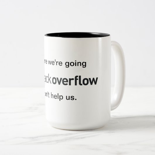 Stackoverflow-mok Tweekleurige Koffiemok (Voorkant rechts)