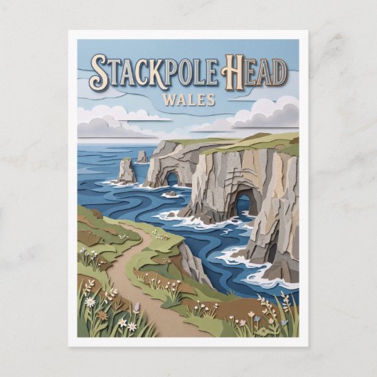Stackpole Head Wales Briefkaart (Voorkant)