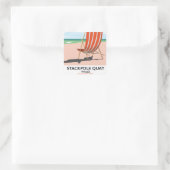 Stackpole Quay Wales strand reisposter Vierkante Sticker (Tas)