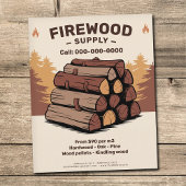 Stacks of Split Logs - Firewood Supply Flyer
