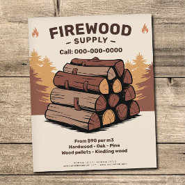 Stacks of Split Logs - Firewood Supply Flyer