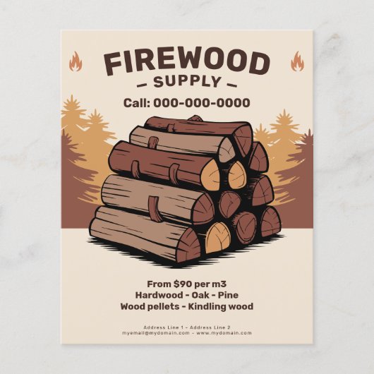 Stacks of Split Logs - Firewood Supply Flyer (Voorkant)