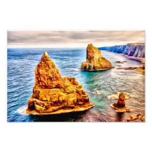 Stacks van Duncan door Schotland schilderen Foto Afdruk