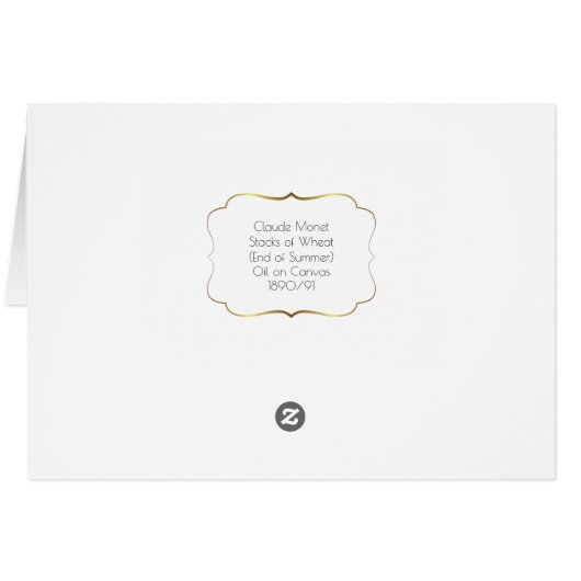 Stacks van Wheat Summer Claude Monet Artwork (Achterkant Horizontaal)