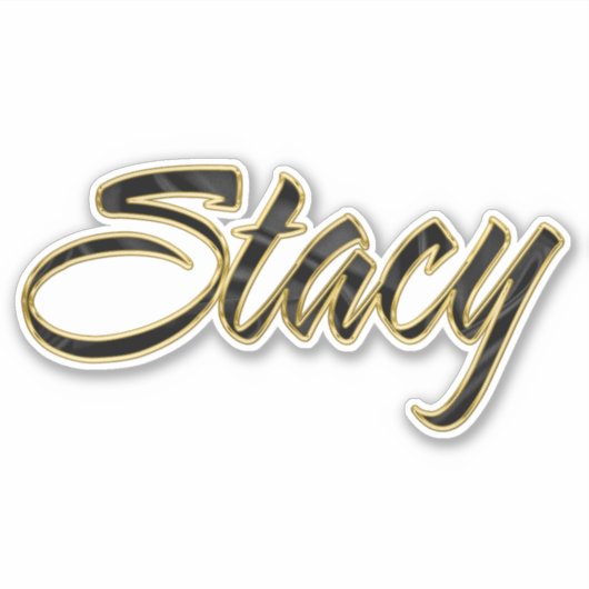 Stacy black gold Lettering Aufkleber Sticker (Voorkant)