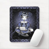 "Stacy" Cute Blue Lap Top Fairy Art Mousepad Muismat (Met muis)
