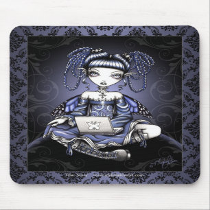 "Stacy" Cute Blue Lap Top Fairy Art Mousepad Muismat