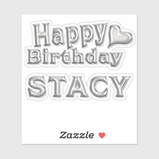 Stacy Happy Birthday silver Aufkleber Sticker (Vel)