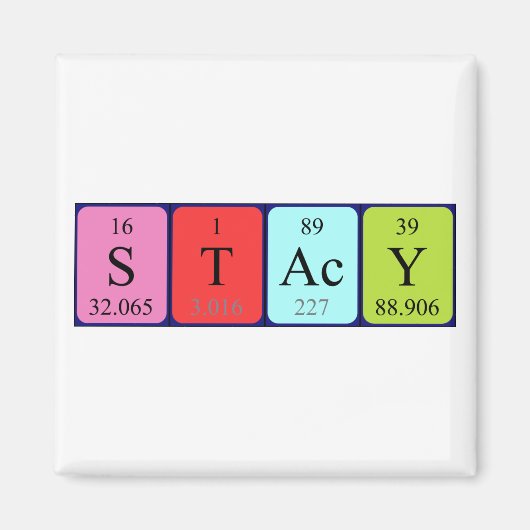 Stacy Periodieke Naam Magnet (Voorkant)