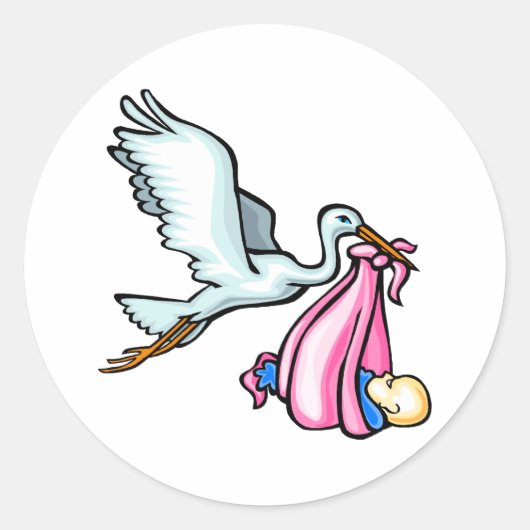 Stacy Stork Ronde Sticker (Voorkant)