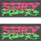 Stacy Vorname Name Graffiti Aufkleber Sticker (Voorkant)