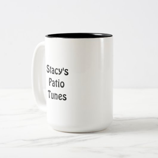 Stacy's Patio Tunes Coffee Mug Tweekleurige Koffiemok (Voorkant links)