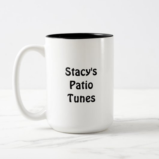 Stacy's Patio Tunes Coffee Mug Tweekleurige Koffiemok (Links)