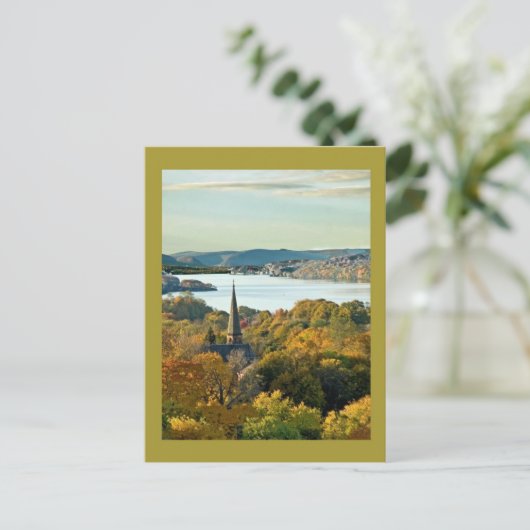 Stad aan de rivier briefkaart (Staand voorkant)