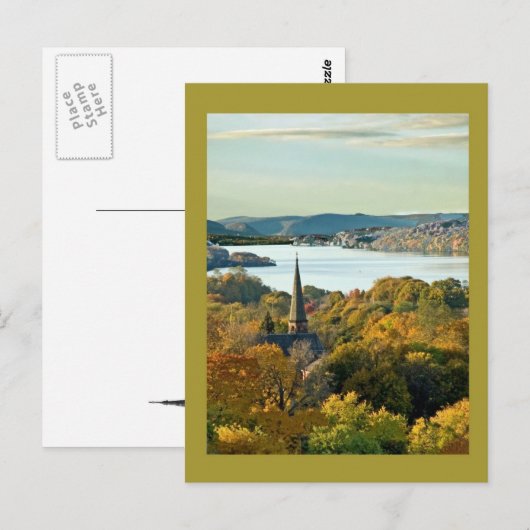 Stad aan de rivier briefkaart (Voorkant / Achterkant)