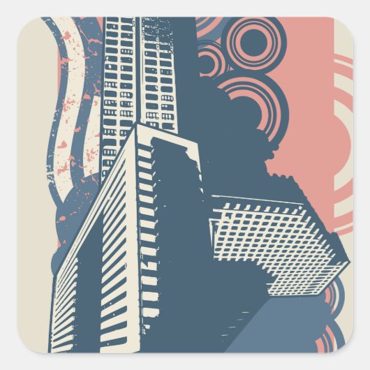 Stad Abstracte Stickers (Voorkant)