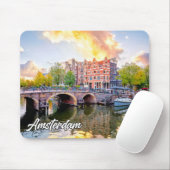 Stad Amsterdam, Nederland Muismat (Met muis)