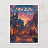 Stad Amsterdam Nederland Vintage Reizen Briefkaart (Voorkant)