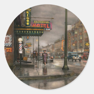 Stad - Amsterdam NY - Bel 666 voor Taxi 1941 Ronde Sticker