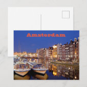 Stad Amsterdam van Night Briefkaart (Voorkant / Achterkant)