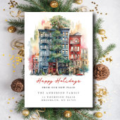 Stad Appartement Kerst Nieuw Adres Aankondiging