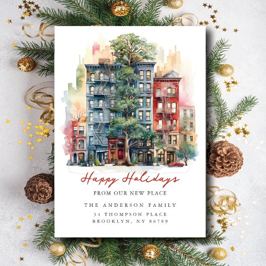 Stad Appartement Kerst Nieuw Adres Aankondiging