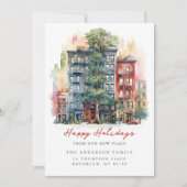 Stad Appartement Kerst Nieuwe Adres Aankondiging (Voorkant)