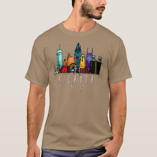 Stad Atlanta Waterverf GA T-shirt (Voorkant)