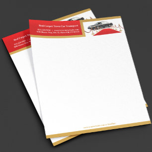 Stad Auto Dienst Rode Loper Briefhoofd Sjabloon