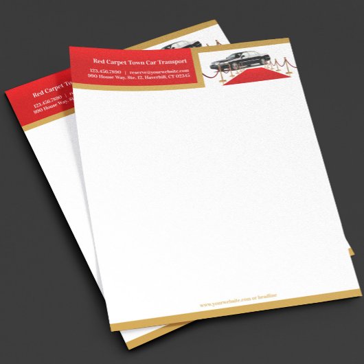 Stad Auto Dienst Rode Loper Briefhoofd Sjabloon
