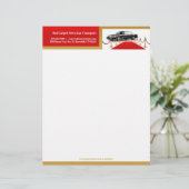 Stad Auto Dienst Rode Loper Briefhoofd Sjabloon (Staand voorkant)
