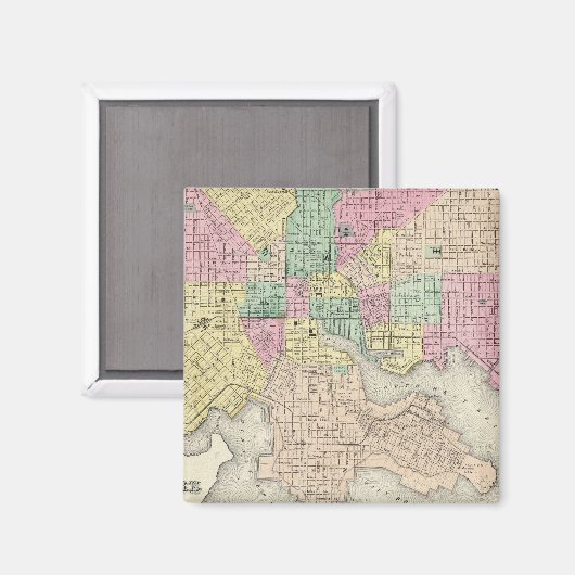 Stad Baltimore Maryland Magneet (Voorkant / Achterkant)