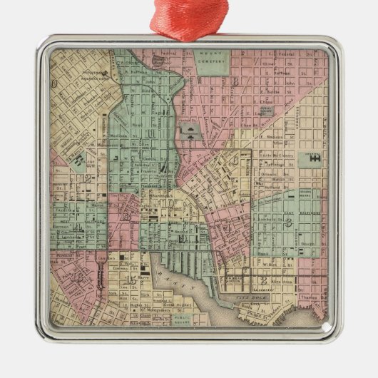 Stad Baltimore, Maryland Metalen Ornament (Voorkant)