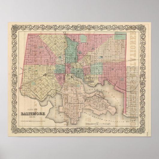 Stad Baltimore, Maryland Poster (Voorkant)