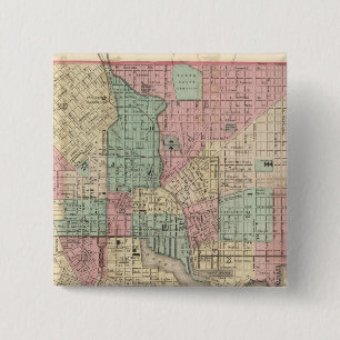 Stad Baltimore, Maryland Vierkante Button 5,1 Cm