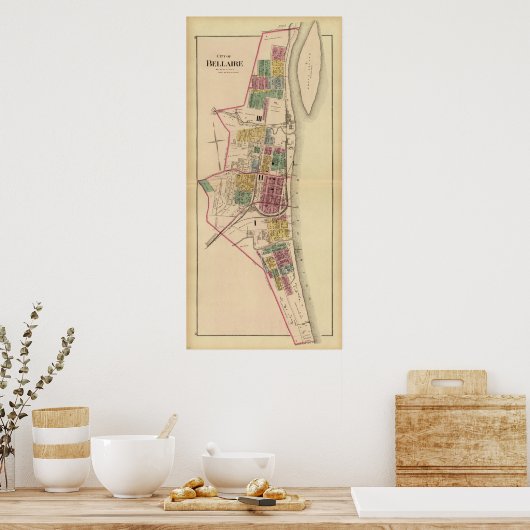 Stad Bellaire, Ohio Poster (Keuken)