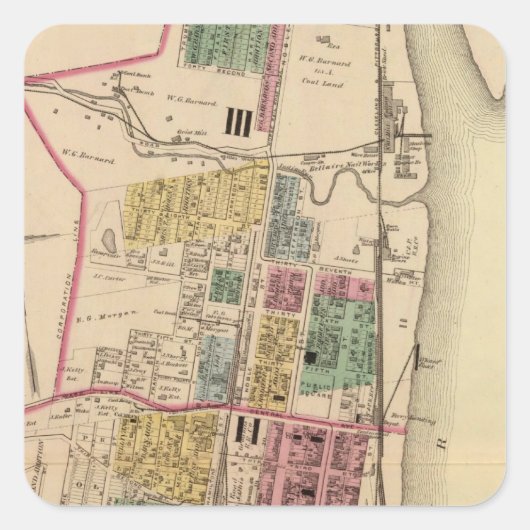 Stad Bellaire, Ohio Vierkante Sticker (Voorkant)