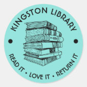 Stad Bibliotheek Lees het, Houd ervan, Geef het te Ronde Sticker (Voorkant)