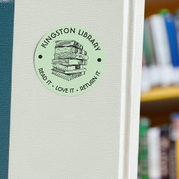 Stad Bibliotheek Lees het Houd ervan Geef het teru Ronde Sticker