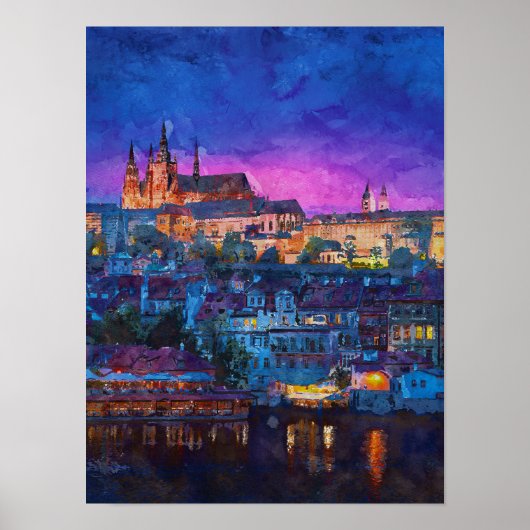Stad bij nacht poster (Voorkant)