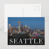 Stad bij nacht | Seattle, Washington Briefkaart (Voorkant / Achterkant)