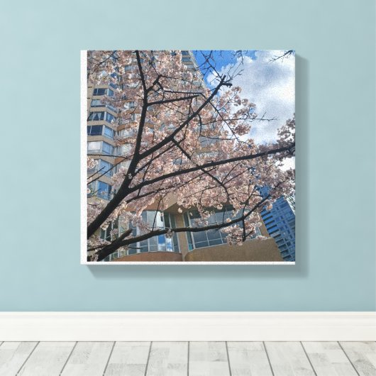 Stad bloeit canvas afdruk (Insitu (Houten vloer))